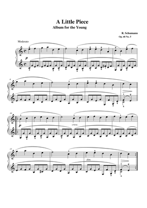 Schumann Op. 68 No. 5 'A Little Piece' Album of the young