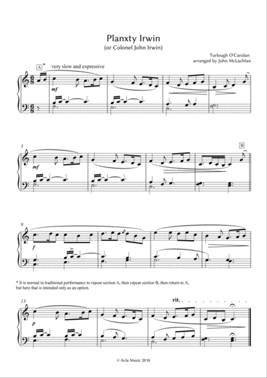 Three Traditional Irish Tunes Piano Solo scores gallery preview page 2