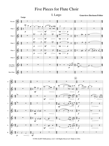 Five Pieces for Flute Choir