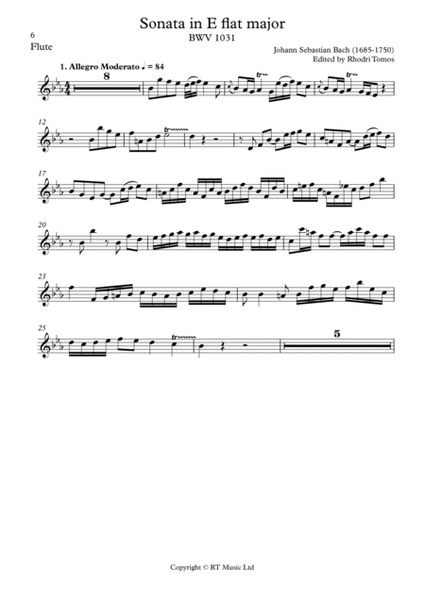 Bach BWV 1031 Sonata in Eb major.