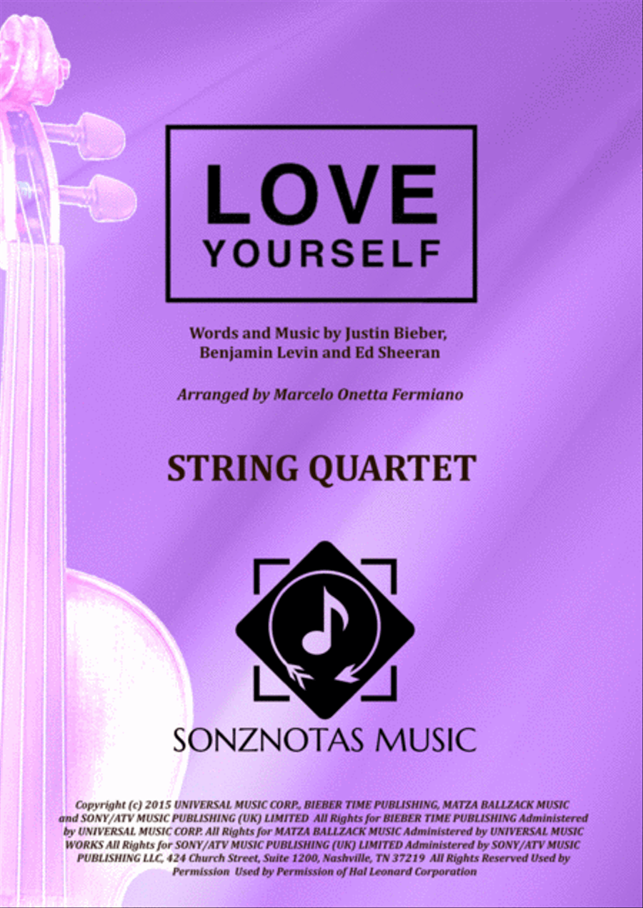 Love Yourself String Quartet scores gallery preview page 1