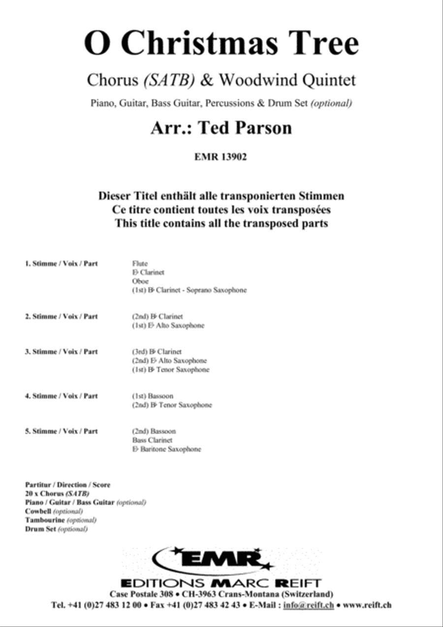 O Christmas Tree Woodwind Quintet scores gallery preview page 2