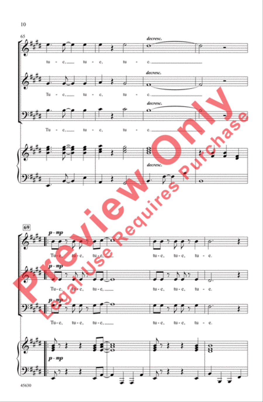 Tue, Tue Tue, Tue 3-Part scores gallery preview page 10