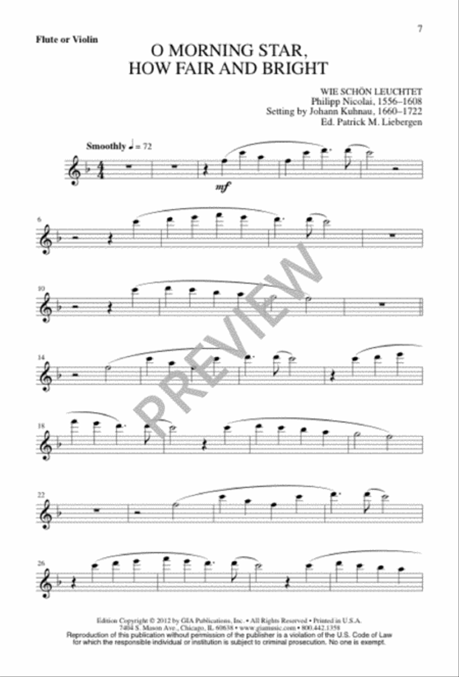 O Morning Star, How Fair and Bright 4-Part scores gallery preview page 7