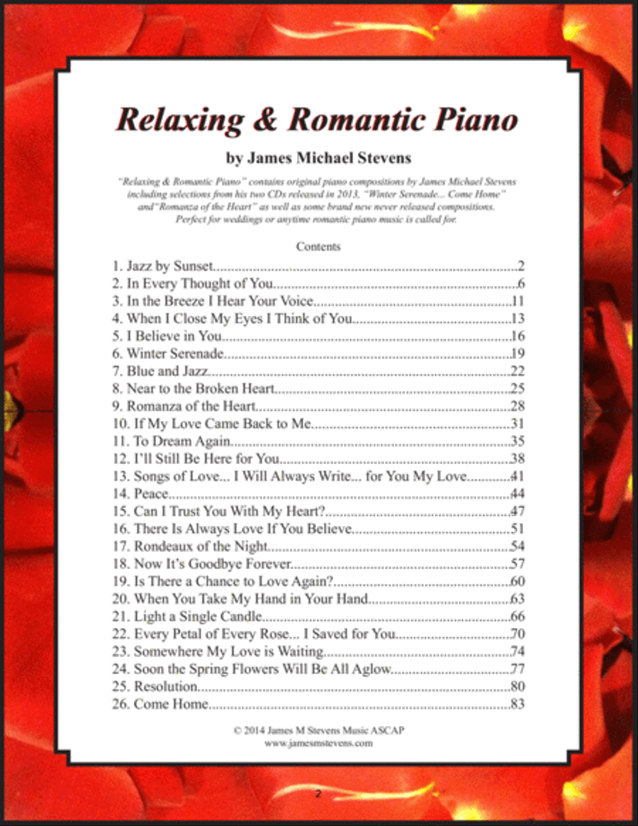 Relaxing & Romantic Piano COMPLETE - Volumes I - VI Piano Solo scores gallery preview page 2