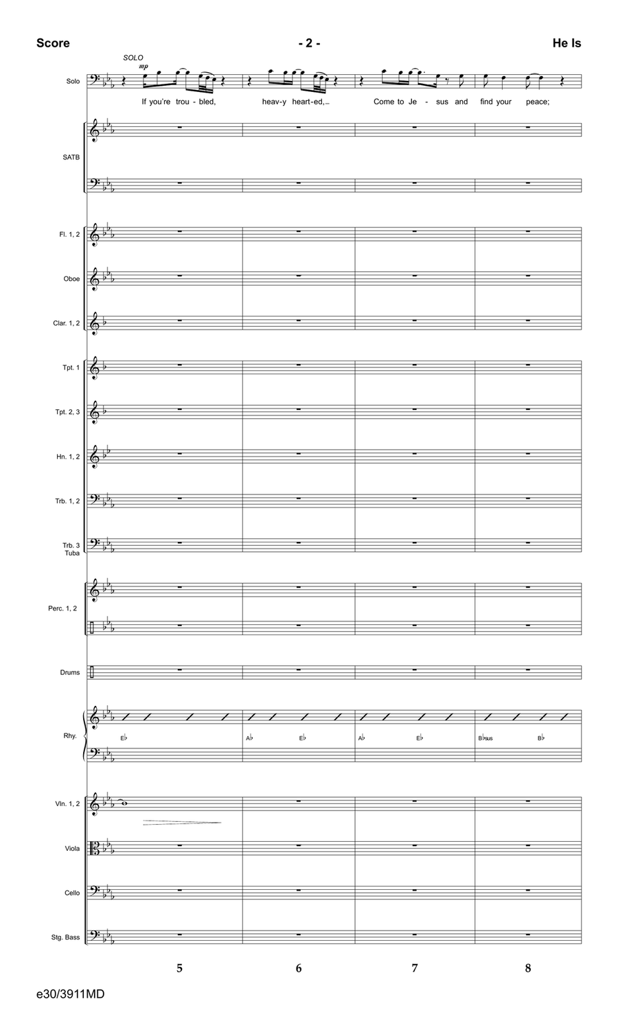 He Is - Downloadable Orchestration Set of Parts scores gallery preview page 4