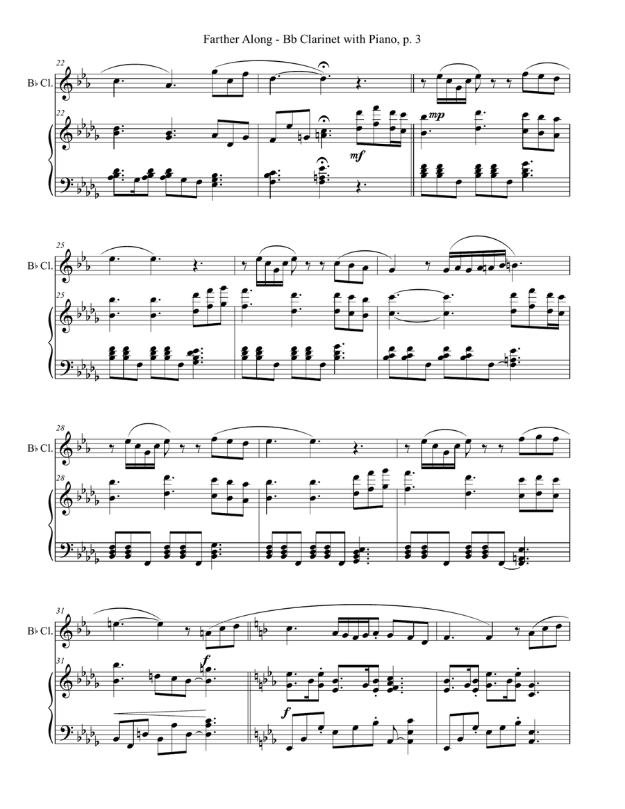 3 GREAT GOSPEL SONGS (for Bb Clarinet with Piano - Instrument Part included) B-Flat Clarinet scores gallery preview page 4