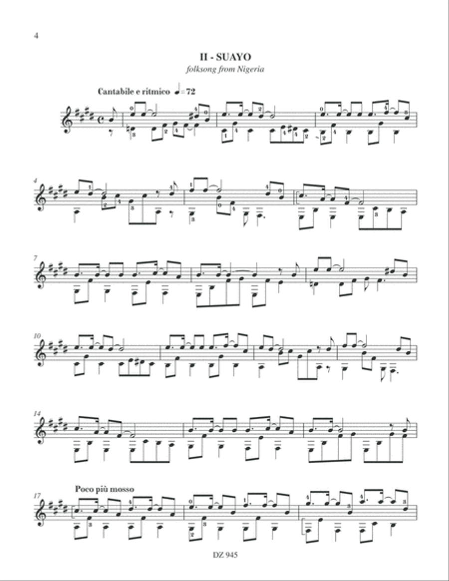 Four Lyrical Folksongs Four Lyrical Folksongs Classical Guitar scores gallery preview page 4
