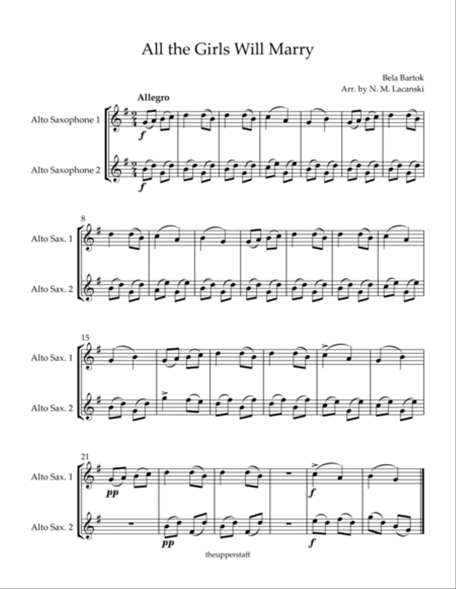 All the Girls Will Marry All the Girls Will Marry Woodwind Duet scores gallery preview page 2