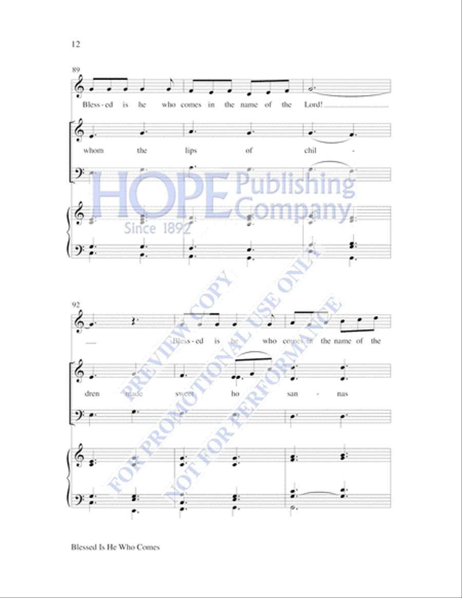 Blessed Is He Who Comes by Lloyd Larson 3-Part - Sheet Music page 13