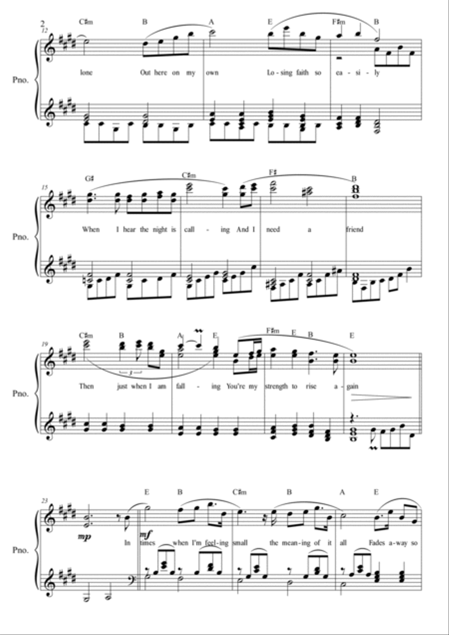 Strength Ft. Espen Grjotheim Piano, Vocal, Guitar scores gallery preview page 2