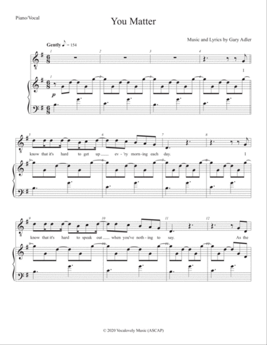You Matter Tenor Voice scores gallery preview page 1