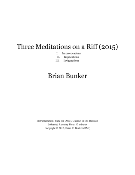Three Meditations on a Riff for Wind Trio image number null