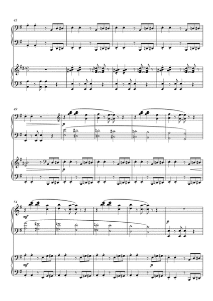 Joy to the World - funky!, fun carol variations for 2 pianos 4 hands image number null