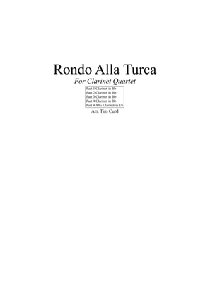 Book cover for Rondo Alla Turca. For Clarinet Quartet