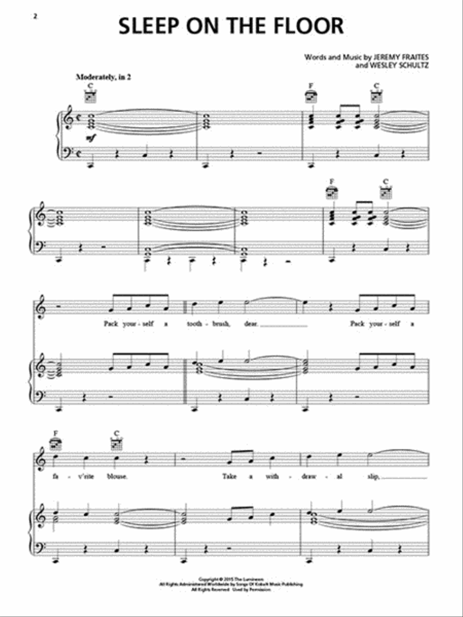 The Lumineers – Cleopatra Piano, Vocal, Guitar scores gallery preview page 3
