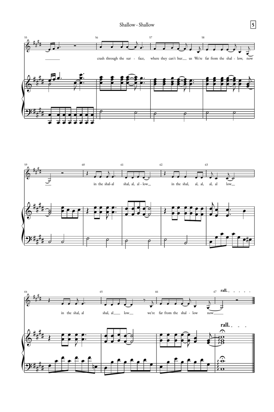 Shallow A Cappella scores gallery preview page 5
