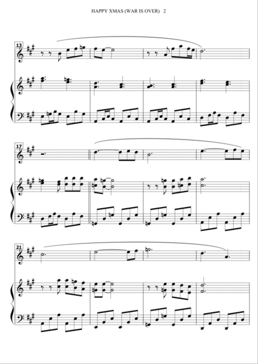 Happy Xmas (war Is Over) Voice scores gallery preview page 2
