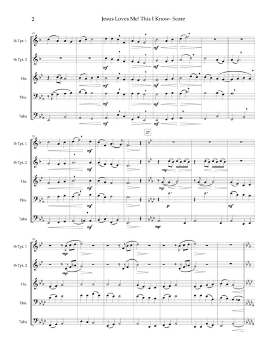Jesus Loves Me! This I Know - brass quintet Brass Quintet scores gallery preview page 4