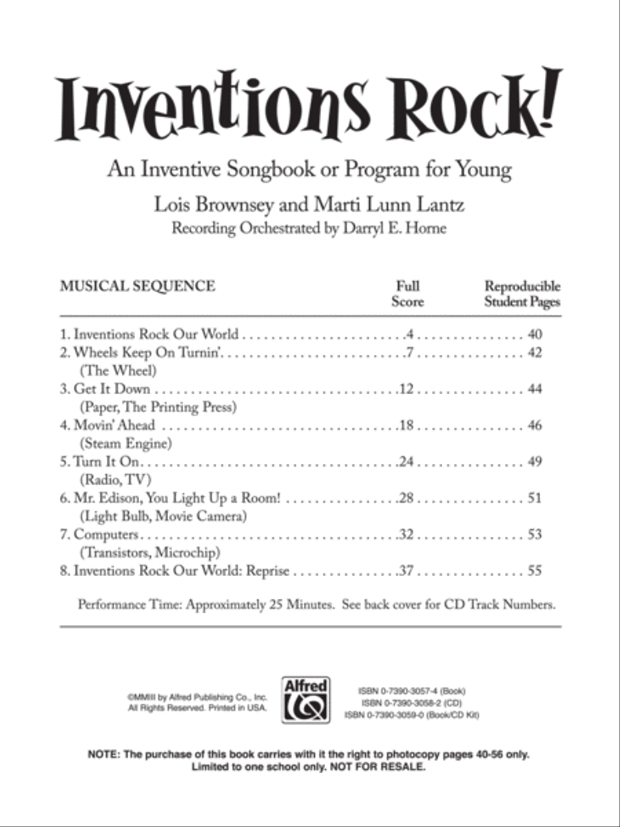 Inventions Rock - CD Kit Choir scores gallery preview page 2