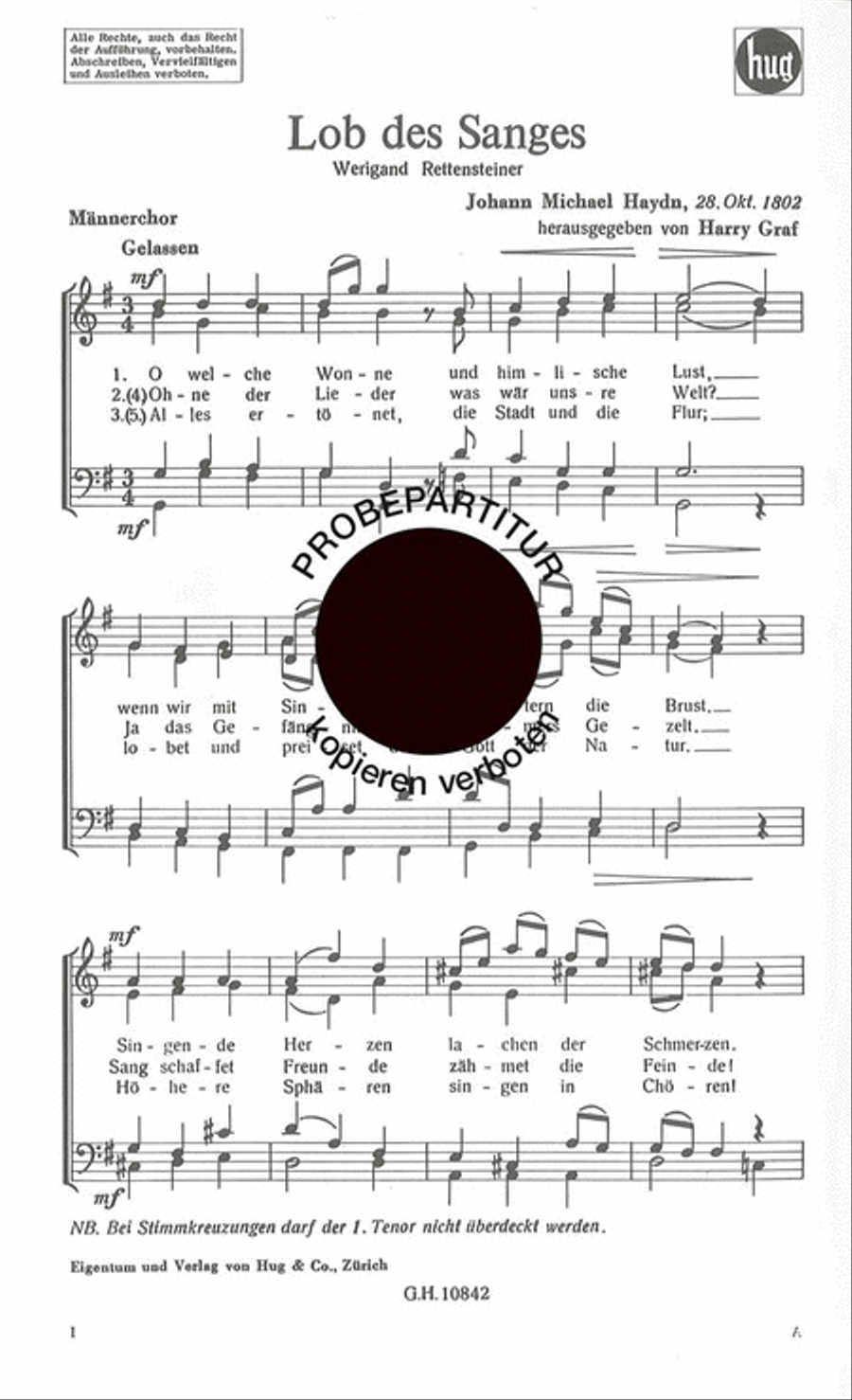 Lob des Gesanges Lob des Gesanges Men's Choir scores gallery preview page 1