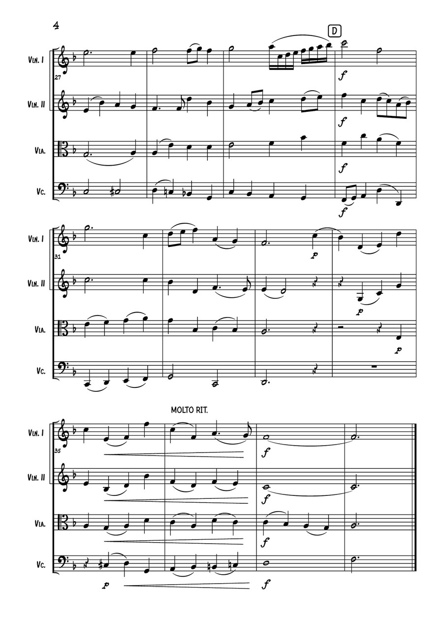 Dear Lord and Father of Mankind String Quartet scores gallery preview page 5