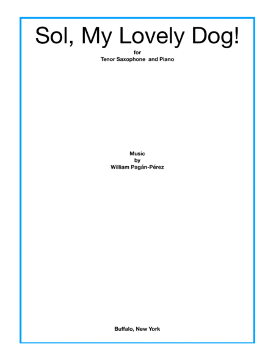 Sol, My Lovely Dog! for Tenor Saxophone and Piano Tenor Saxophone scores gallery preview page 1