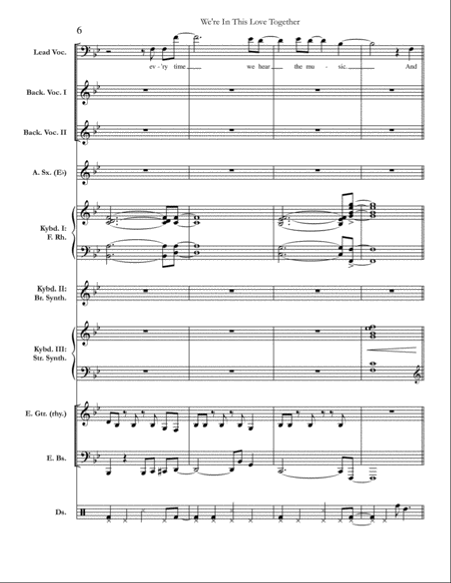 We're In This Love Together Small Ensemble scores gallery preview page 6