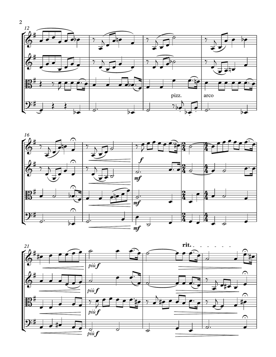 Nessun Dorma (String Quartet) String Quartet scores gallery preview page 2