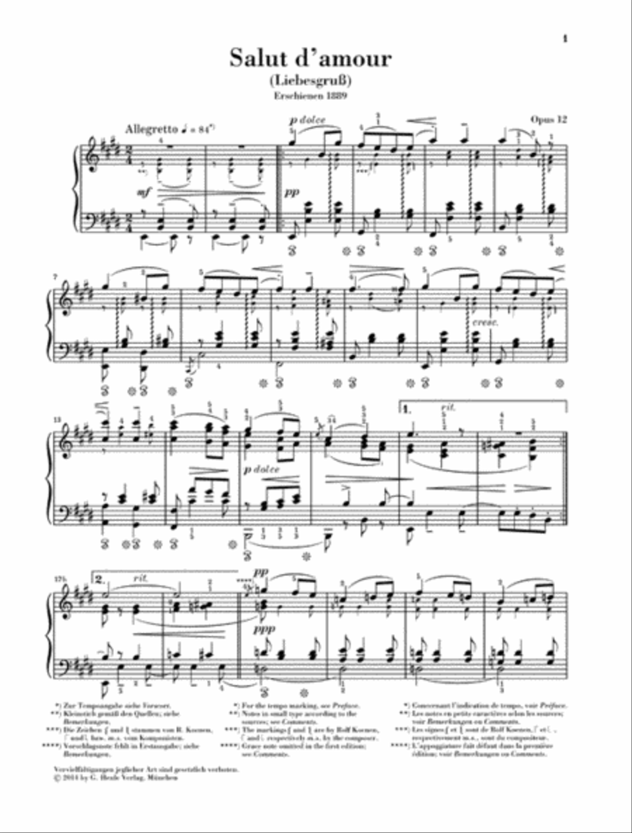 Salut d'amour Op. 12 Piano Solo scores gallery preview page 2