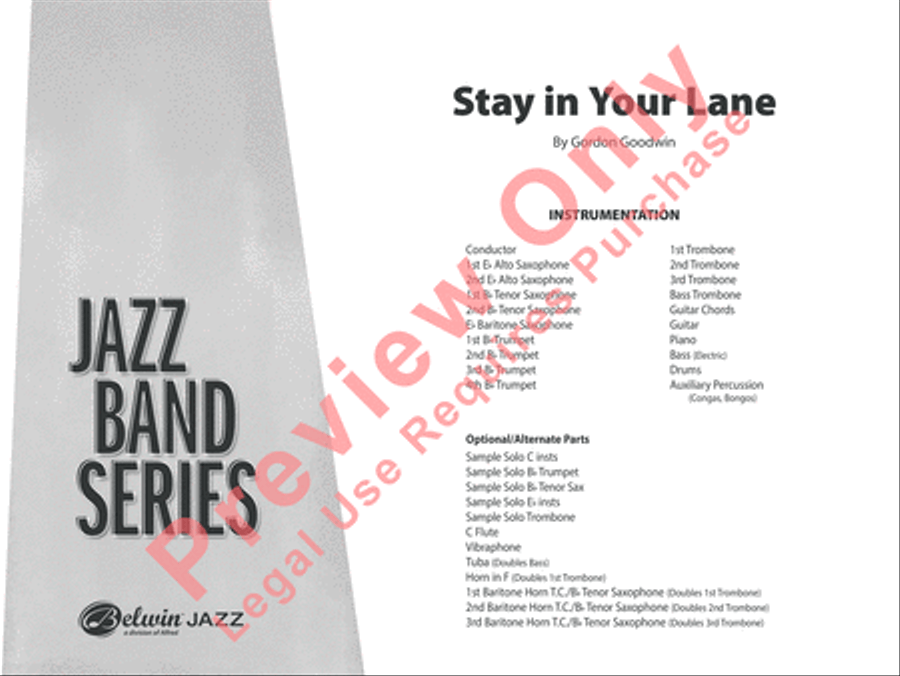 Stay in Your Lane Jazz Ensemble scores gallery preview page 2