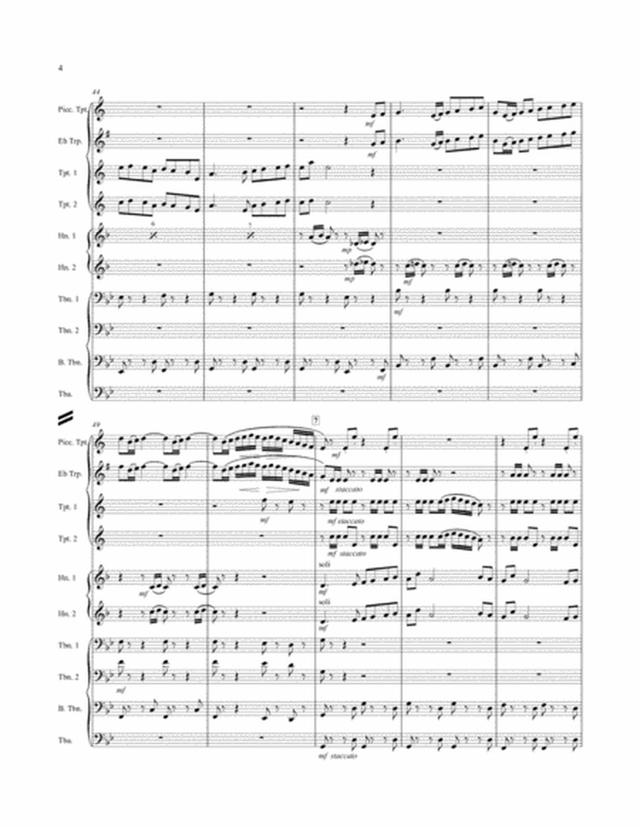 Concertino, Opus 94 for 10-part Brass Ensemble
