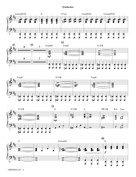 Opening Up (from Waitress The Musical) (arr. Mac Huff) - Synthesizer