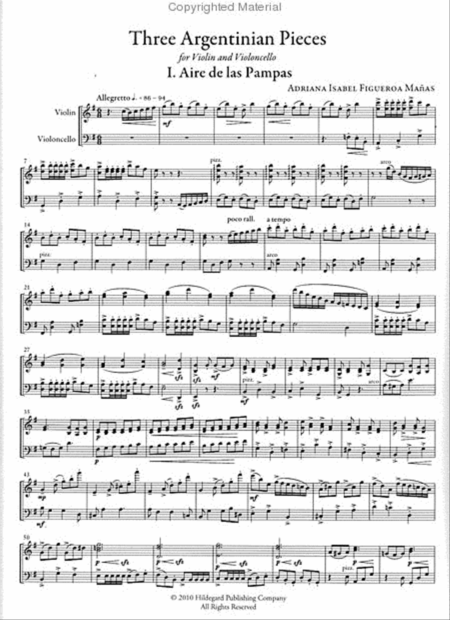 Three Argentinian Pieces Chamber Music scores gallery preview page 2