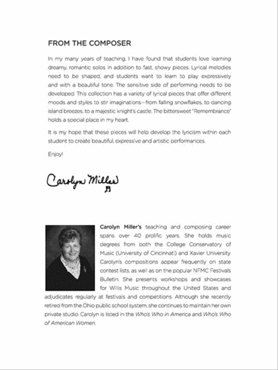Piano Solos in Lyrical Style Piano Solo scores gallery preview page 2