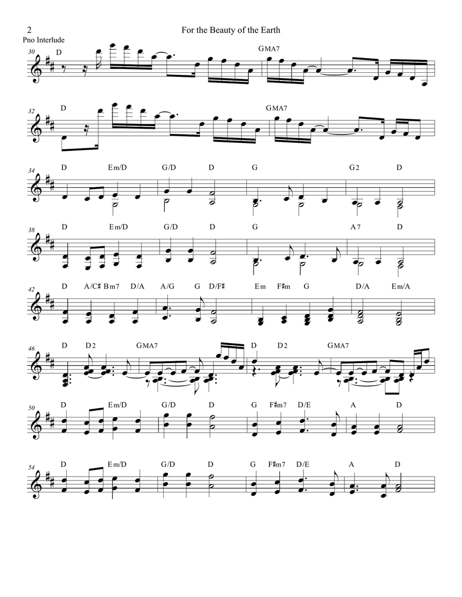 For the Beauty of the Earth Large Ensemble scores gallery preview page 2