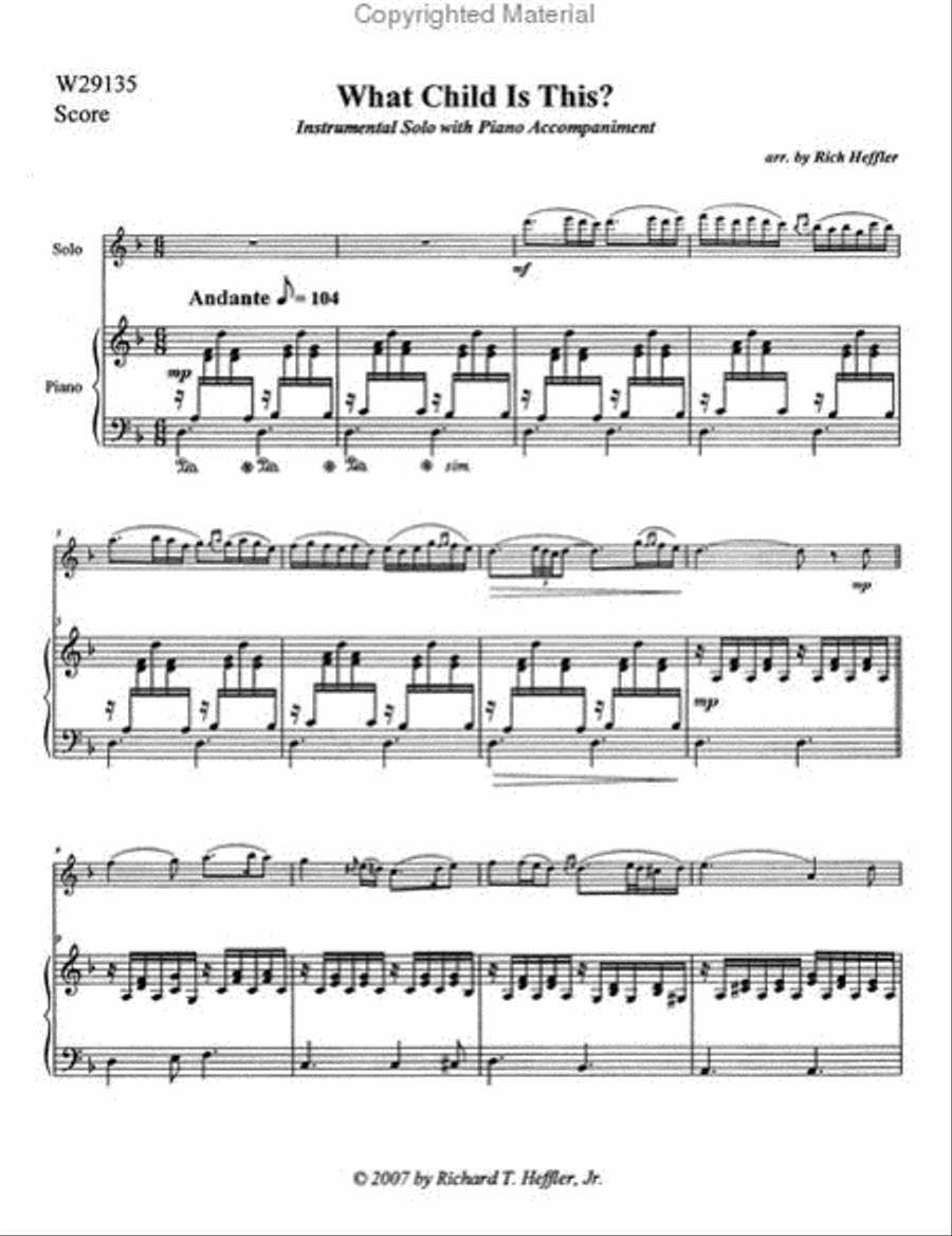 What Child Is This? Violin Solo scores gallery preview page 2