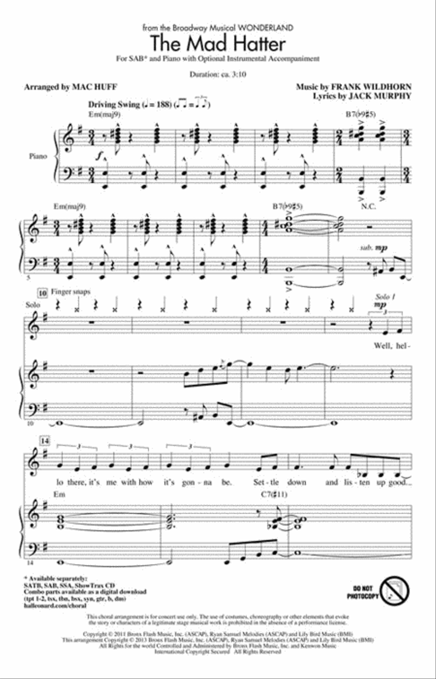The Mad Hatter The Mad Hatter 3-Part scores gallery preview page 2