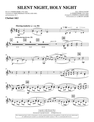 Silent Night, Holy Night (from "carols For Choir And Congregation") - Bb Clarinet 1,2