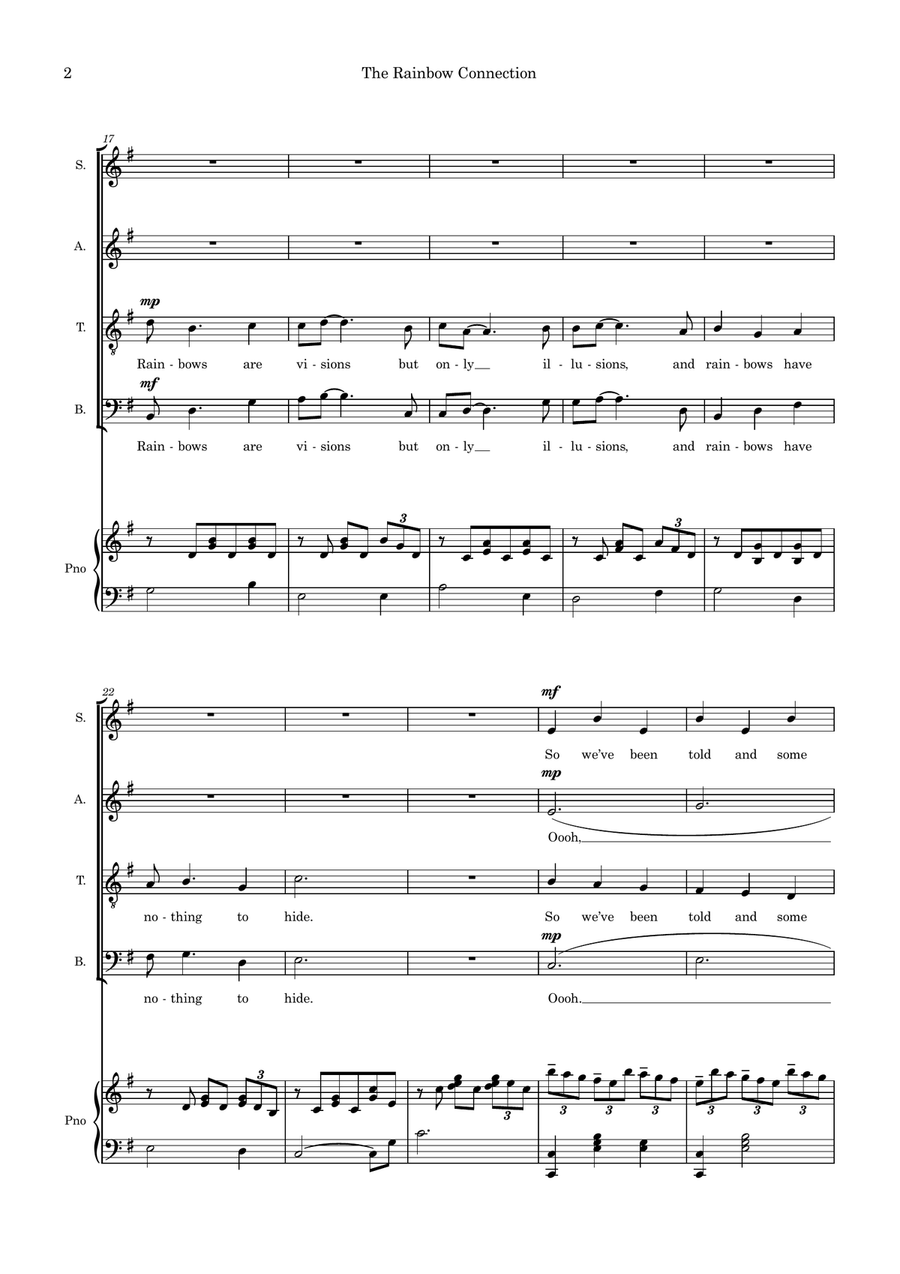 The Rainbow Connection (arr. Kate Shipway) 4-Part scores gallery preview page 2