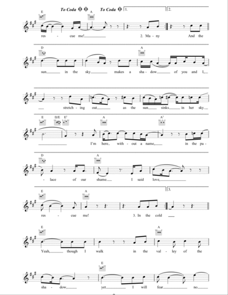 Love Rescue Me Piano scores gallery preview page 2