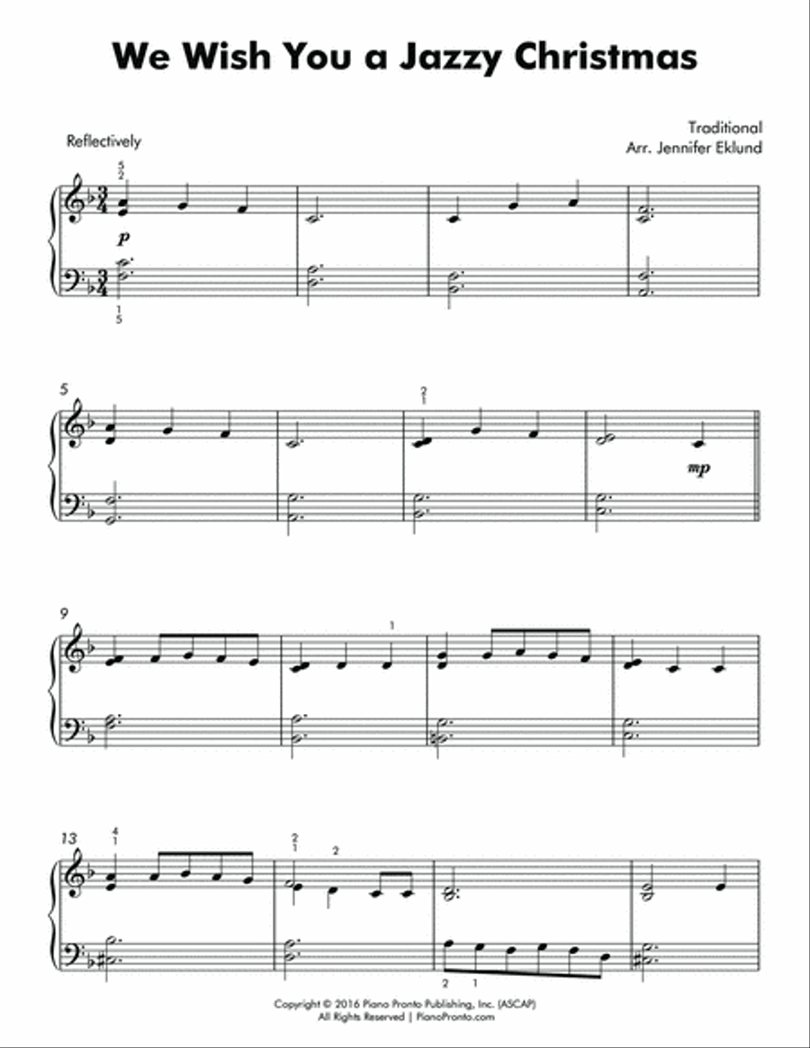 We Wish You a Jazzy Christmas (Early Intermediate Piano) Piano Solo scores gallery preview page 2