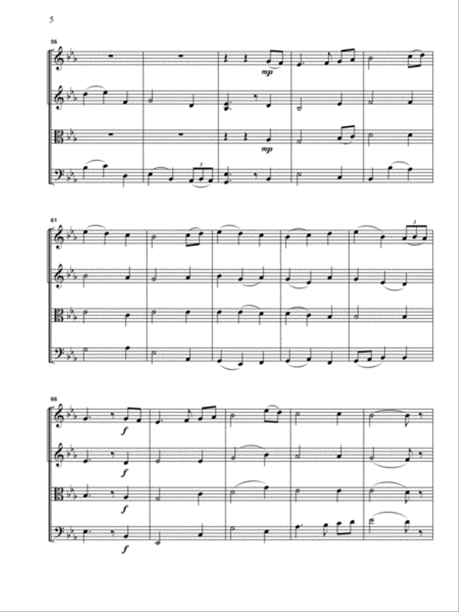 The Christmas Quartet: 15 Carols for String Quartet / String Orchestra String Quartet scores gallery preview page 5