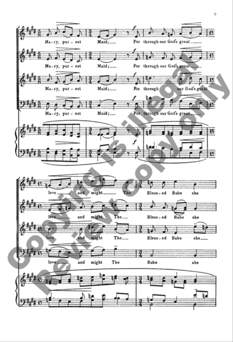 A Spotless Rose (Choral Score) 4-Part scores gallery preview page 8