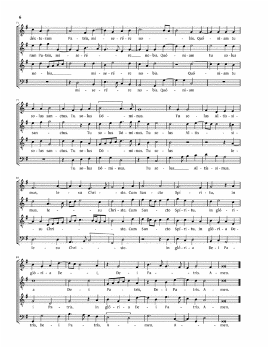Missa Tu es pastor ovium a 4 (Belli) 4-Part scores gallery preview page 6