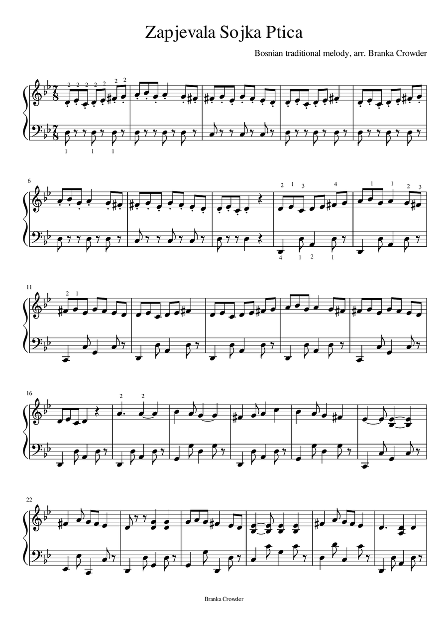 Zapjevala Sojka Ptica Harp scores gallery preview page 1