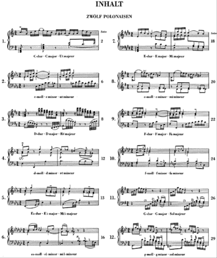12 Polonaises 12 Polonaises Piano Solo scores gallery preview page 2