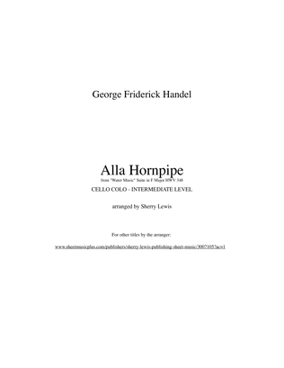 Book cover for HORNPIPE from Water Music, CELLO SOLO