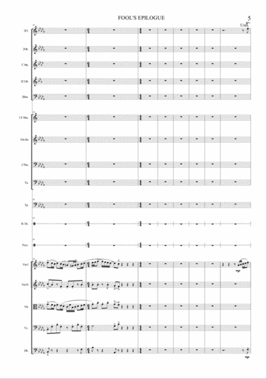 FOOL'S EPILOGUE (Luca Zabbini) - Orchestral score Full Orchestra scores gallery preview page 5
