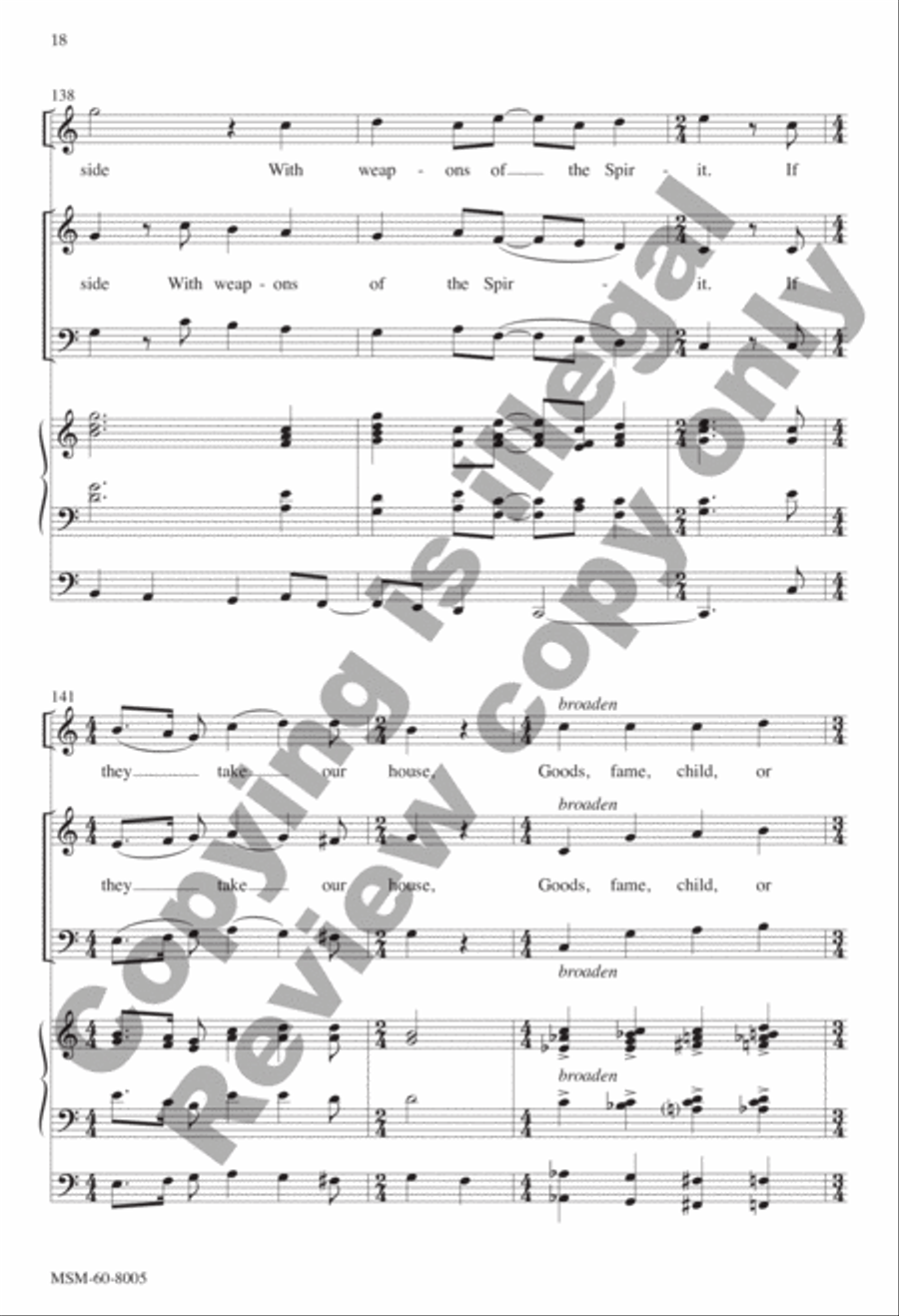 A Mighty Fortress Is Our God (Choral Score) 4-Part scores gallery preview page 18